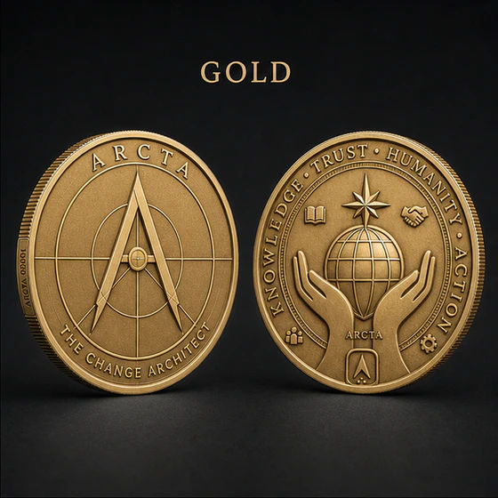 Gold ARCTA coin obverse and reverse